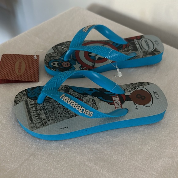 HAVAIANAS Boys Blue Captain America Flip Flops - Picture 6 of 10